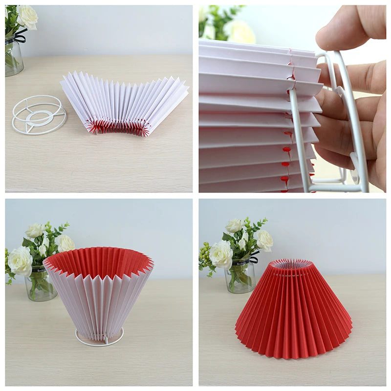 Table Lamp Cover DIY Pleated Lamp cover Wall Lamp/floor Lamp/pendant lamp Handmade Cloth cover Washable E27 Lighting Accessories