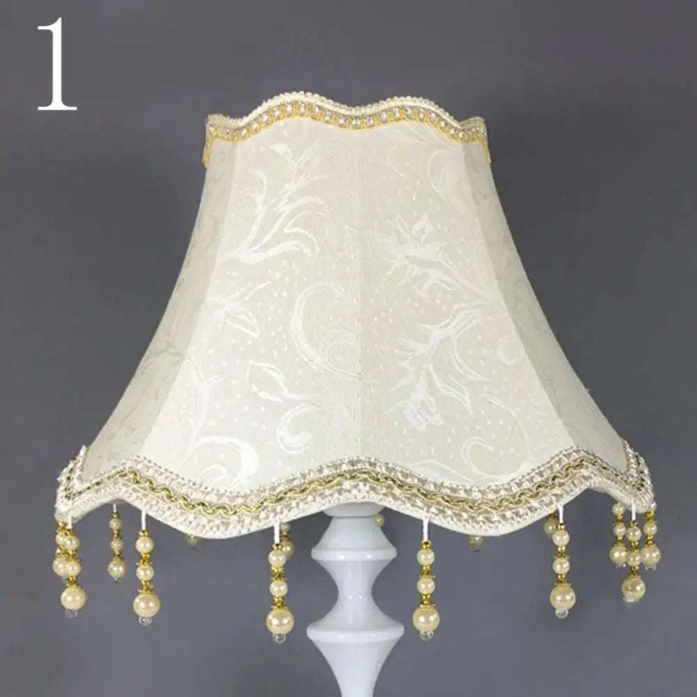 E27 Table Lamp Shade 25CM Pearl Tassel Wall Lamp Cover Shading Luxury Floor Lamp Dust Cover Bedroom Wall