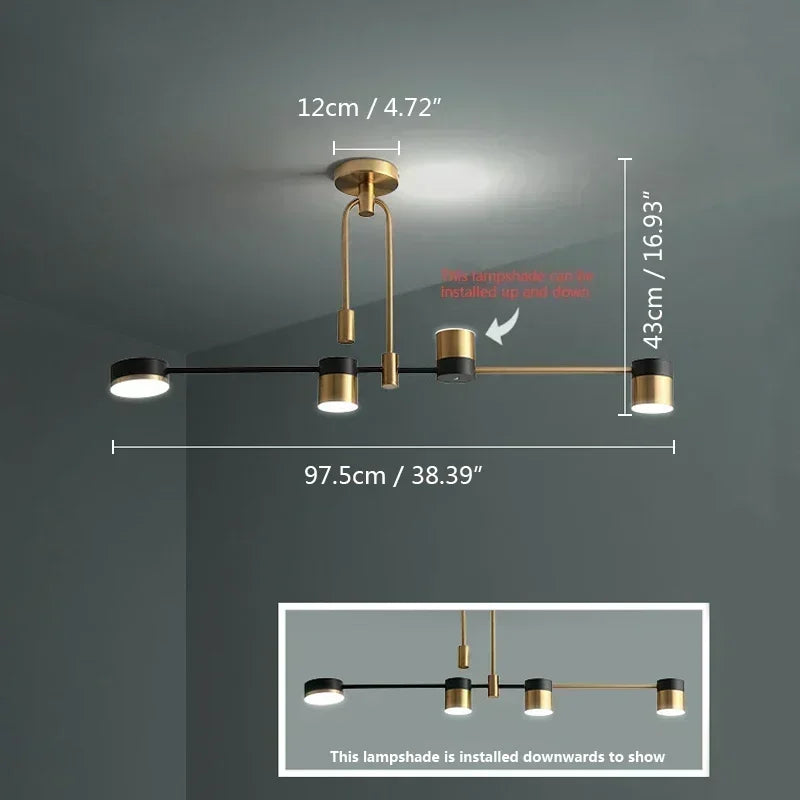 Modern Home Decoration Pendant Light Simple Fashionable Nordic Black Gold Led Lamp Living Room Dining Bedroom Salon Chandeliers