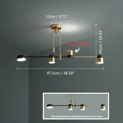 Modern Home Decoration Pendant Light Simple Fashionable Nordic Black Gold Led Lamp Living Room Dining Bedroom Salon Chandeliers