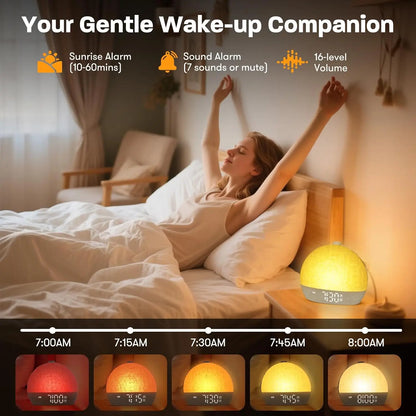 Wake‑Up Light Alarm Clock Sunrise Simulation RGB Night Lamp White Noise Sound Machine Dimmable Digital Clock Snooze Sleep Timer