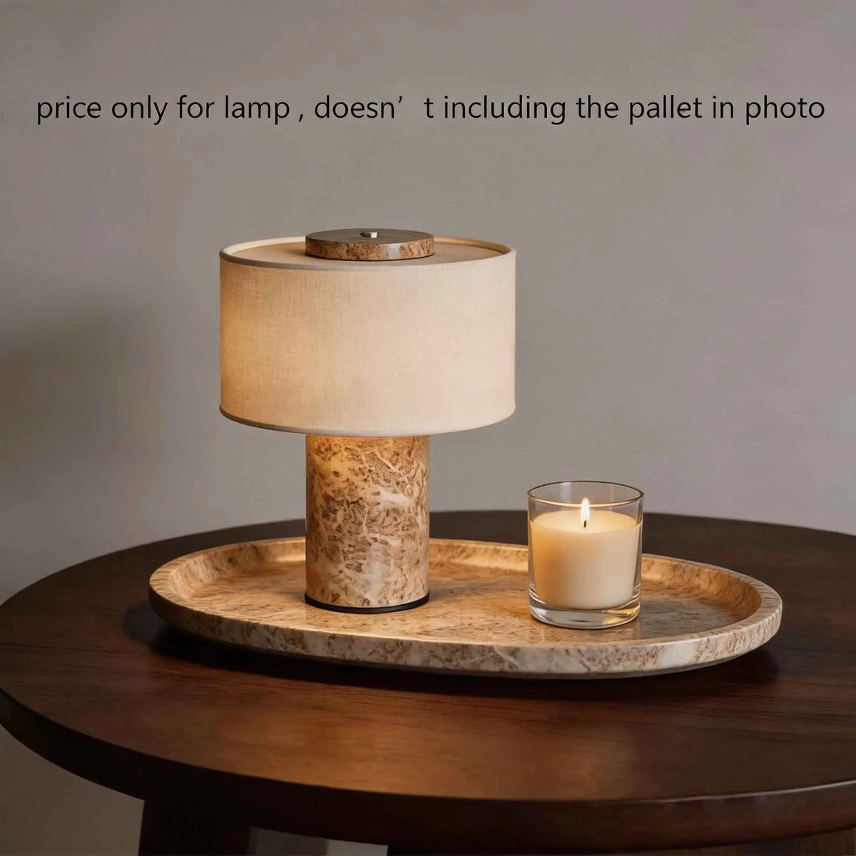Luxury Marble Table Lamp with Fabric Shade | Modern Decorative Bedside Light for Living Room & Bedroom