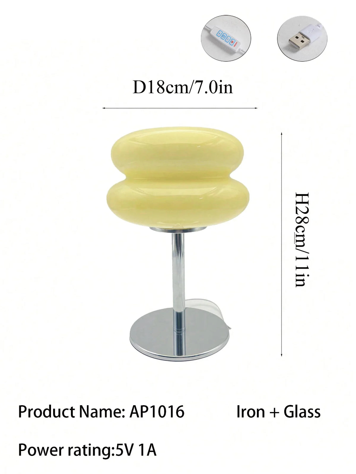 LED Table Lamp Macaron Glass Lustre Trichromatic Dimming Living Room Bedroom Study Atmosphere Lamps Eye Protection Night Light