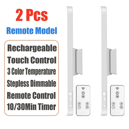 LED Table Lamp Magnetic Hanging USB Rechargeable Desk Lamp 3 Color Reading Light Dimmable Cabinet Closet Wardrobe Night Light