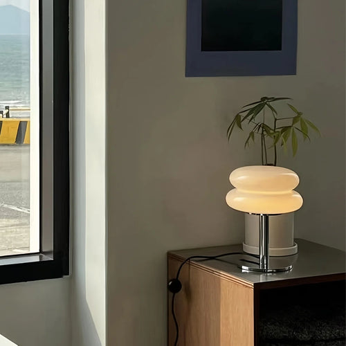 Glass bedside table lamp, bedroom living room retro decoration small LED lamp，Home decoration atmosphere dyeing table lamp