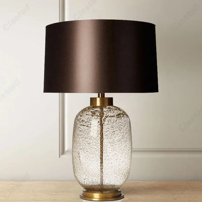 Modern Minimalist LED European Glass Table Lamp Hotel Guest Room Living Room Study Bedroom Bedside Decorative Lighting Lamps
