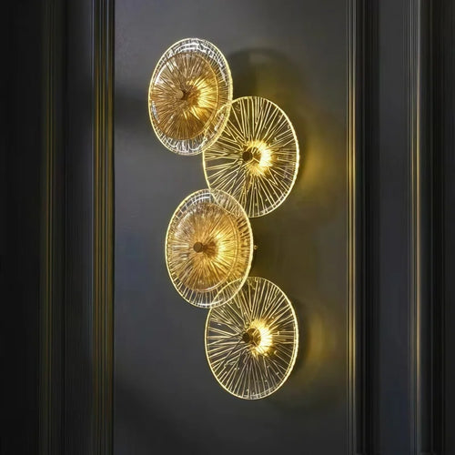 LED wall decoration lighting simple striped glass wall lamp bedroom room interior lighting three-color corridor background light