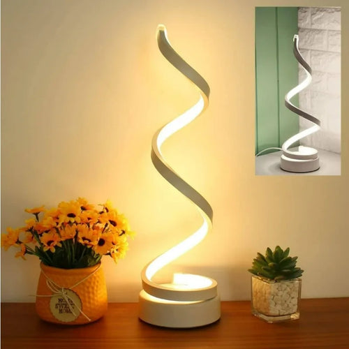 Modern Led Strip Spiral Table Lamp Night Light Dimmable 3 Color Bedside Lamp Desk Light for Bedroom Decoration  Cute Light Lamp