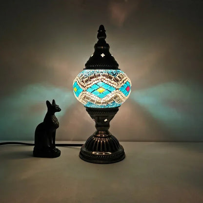 2026 Classical Turkish Stained Glass Lampshade Romantic Mosaic Retro Table Lamp Bedroom Study Cafe Homestay Decoration Table Lam