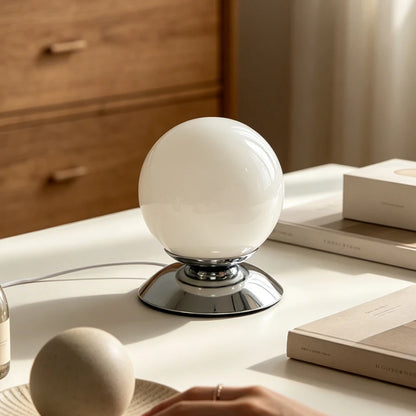Globe Plinth Glass Table Lamp Italian Geometric Retro Bedside Lamp 3 Color Temperature Coffee Table Homestay Decor Table Lamp