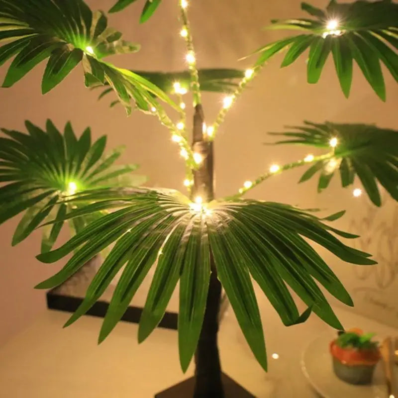 LED Palms Tree Party Light For Tropical Themed Decorations Indoor Outdoor Event Battery Powered Decorative Table Lamp D2RD