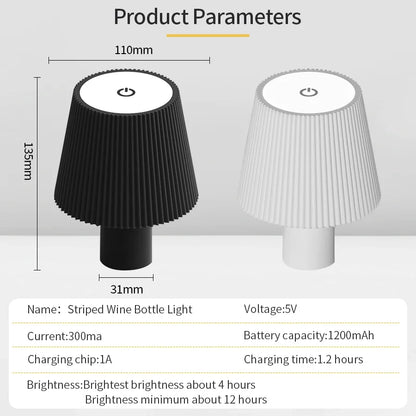 LED Wine Bottle Lamp Head Table Lamp Removable and Removable Portable Charging Decoration for Living Room Bedroom Bar Lighting