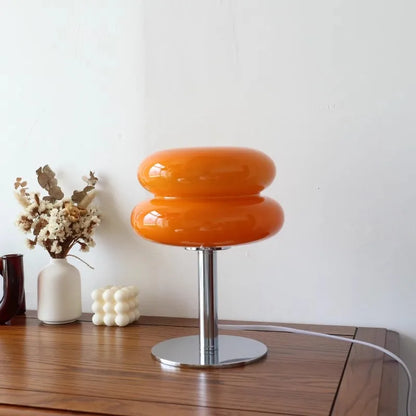LED Table Lamp Macaron Glass Lustre Trichromatic Dimming Living Room Bedroom Study Atmosphere Lamps Eye Protection Night Light