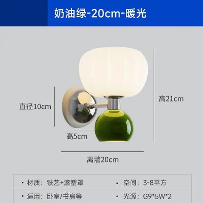 Wall Decor Room Decor Cream Style Creative Middle Lamp Bedroom Bedside Aisle Lamp Balcony Double Head Background Wall Wall Lamp