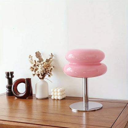 Glass bedside table lamp, bedroom living room retro decoration small LED lamp，Home decoration atmosphere dyeing table lamp