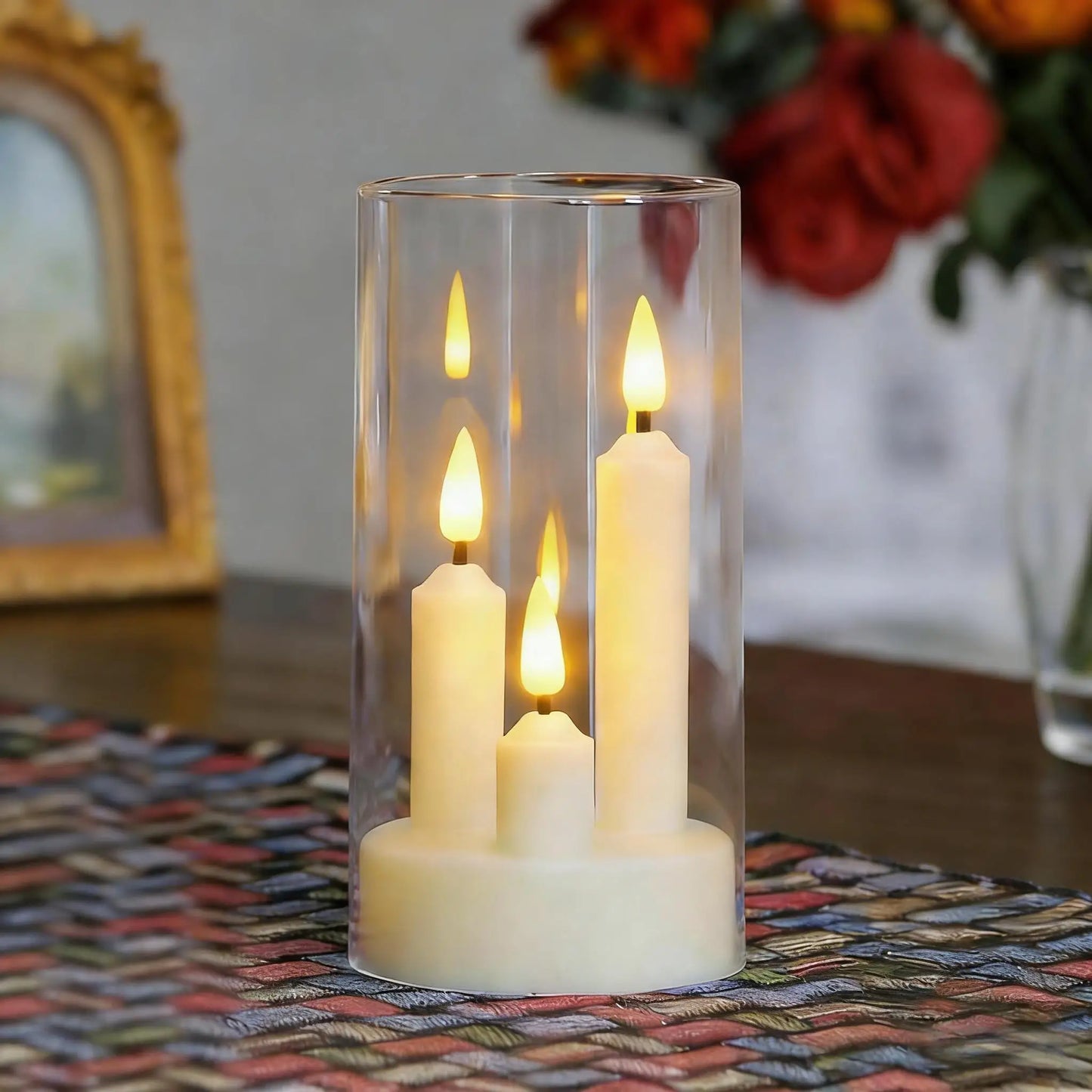 3 In1 Flameless LED Taper Candles Battery