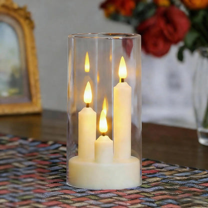 3 In1 Flameless LED Taper Candles Battery