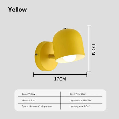 Room Wall Lights Wall Decor Nordic Bedside Wall Lamps Macaroon Steering Head Wood Hanging Sconce Living/Bedroom Reading Lighting