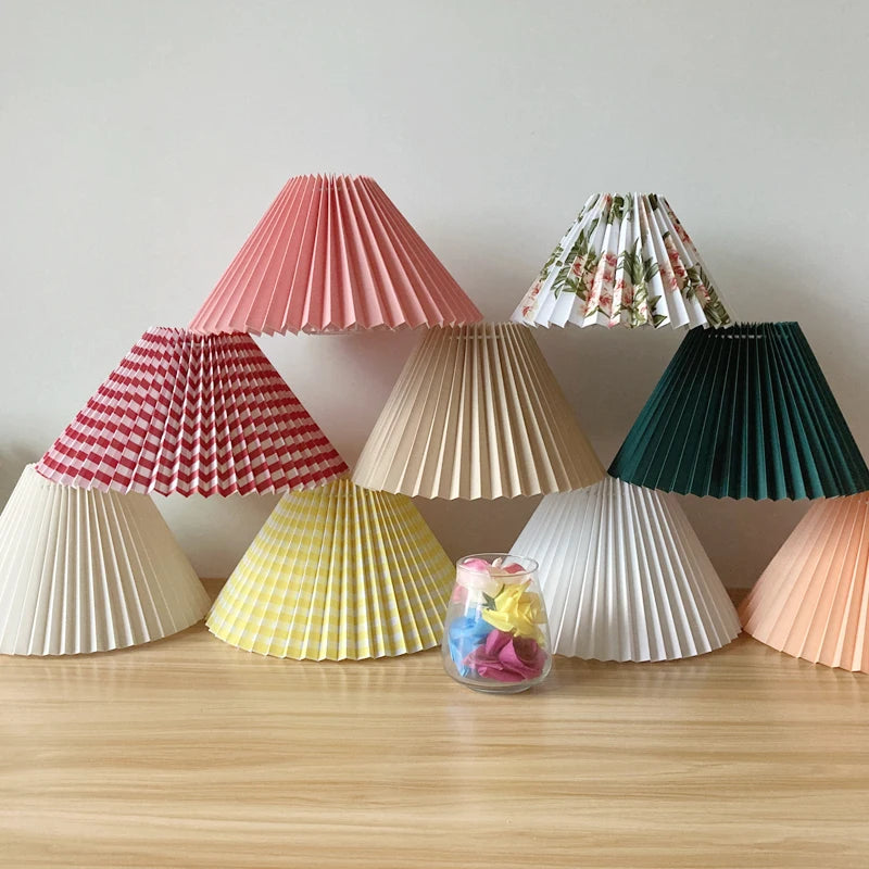 Table Lamp Cover DIY Pleated Lamp cover Wall Lamp/floor Lamp/pendant lamp Handmade Cloth cover Washable E27 Lighting Accessories