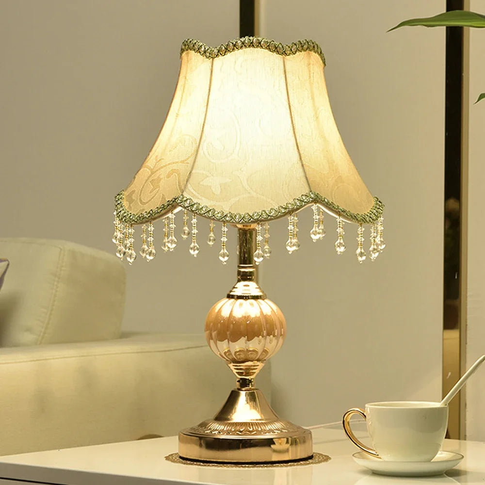 European Style Table Lamp Bedroom Bedside Lamp Touch Simple Modern Romantic Creative Retro Home Bedside Table Lamps Decor Light