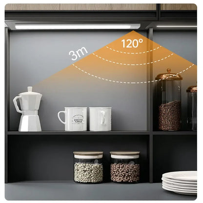 LED Bar Light Motion Sensor USB Rechargeable Led Night Light for Kitchen Wardrobe Cabinet Lighting 30cm/40cm/50cm Cabinet Light