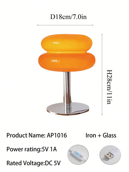 LED Table Lamp Macaron Glass Lustre Trichromatic Dimming Living Room Bedroom Study Atmosphere Lamps Eye Protection Night Light