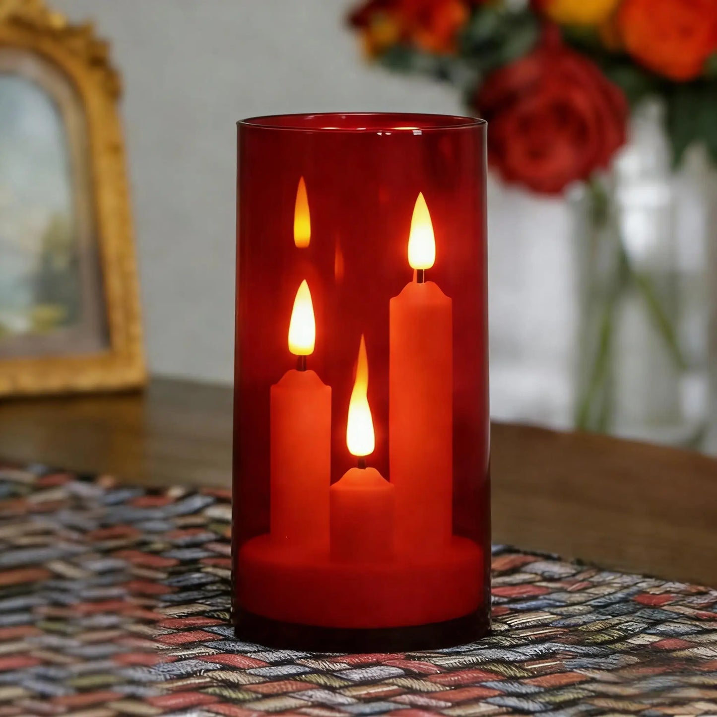 3 In1 Flameless LED Taper Candles Battery