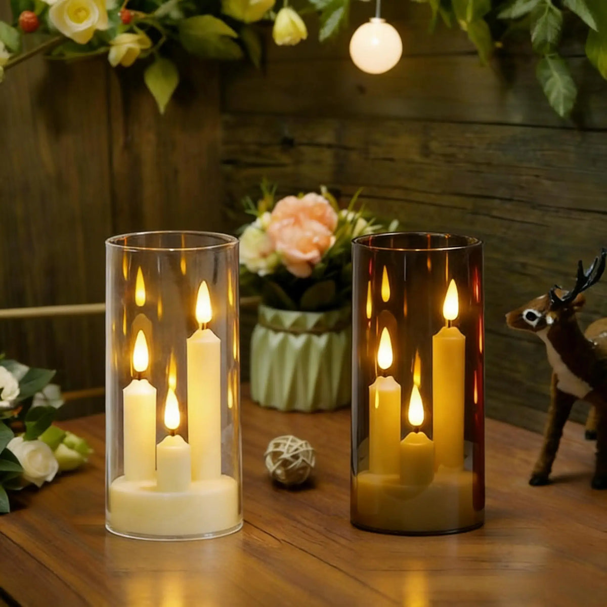 3 In1 Flameless LED Taper Candles Battery