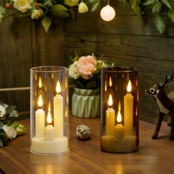 3 In1 Flameless LED Taper Candles Battery