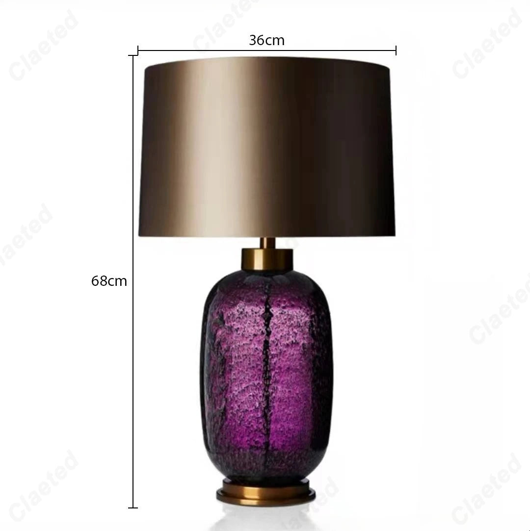 Modern Minimalist LED European Glass Table Lamp Hotel Guest Room Living Room Study Bedroom Bedside Decorative Lighting Lamps