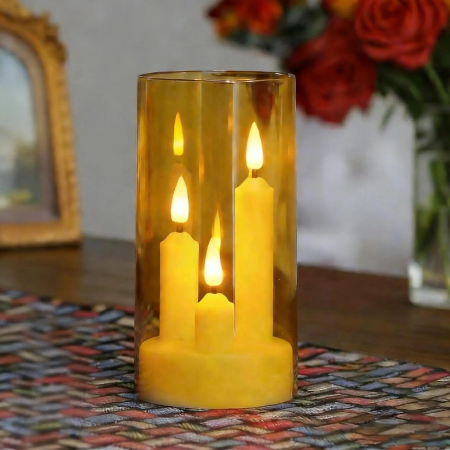 3 In1 Flameless LED Taper Candles Battery