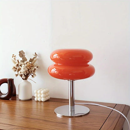 Glass bedside table lamp, bedroom living room retro decoration small LED lamp，Home decoration atmosphere dyeing table lamp
