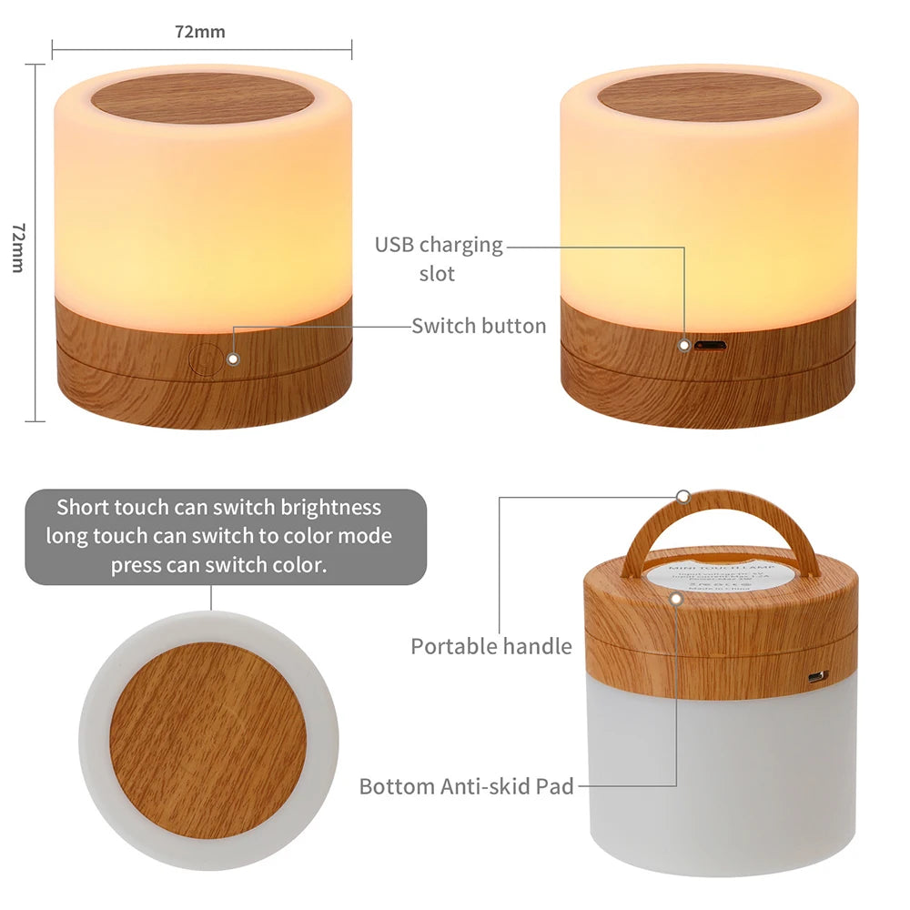 Portable Table Lamp with Bluetooth and Battery, Dimmable RGB, Wireless with Remote Control, for Bedroom, Gift, Camping,Home Deco