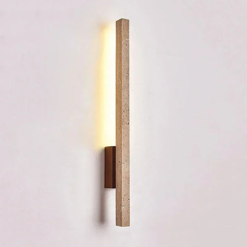 Wabi-Sabi Travertine Wall Lamp Wall Mounted Linear Vintage Design Premium Ambient LED Light for Living Room Hallways Decoration