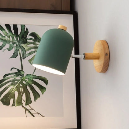 Room Wall Lights Wall Decor Nordic Bedside Wall Lamps Macaroon Steering Head Wood Hanging Sconce Living/Bedroom Reading Lighting