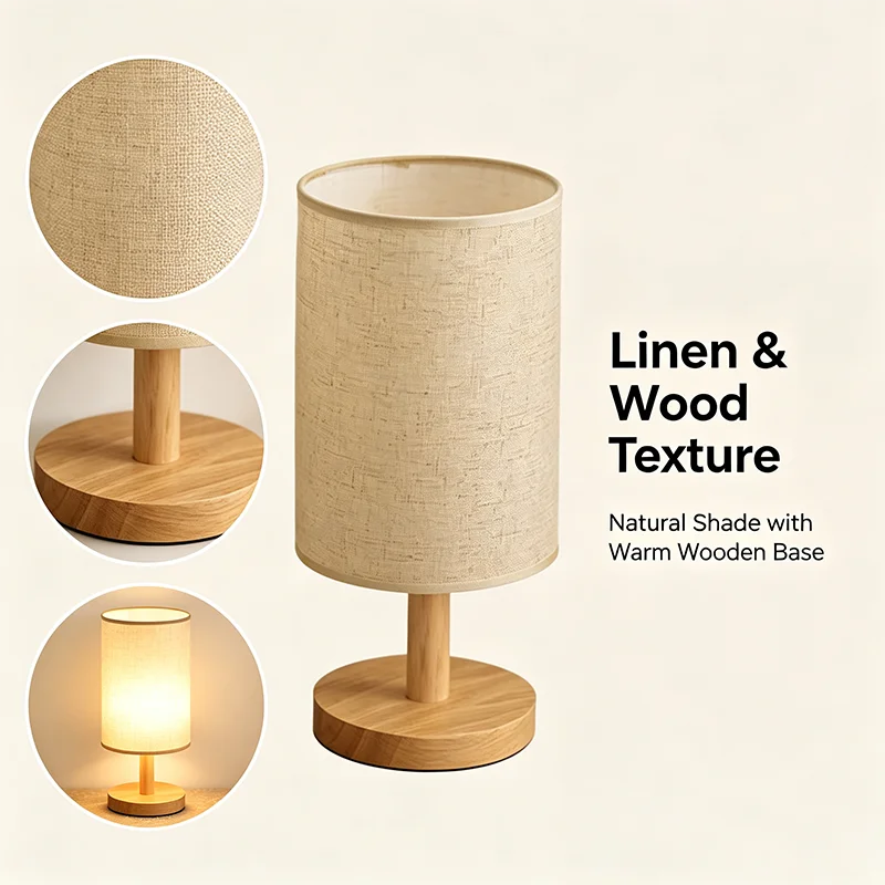 LED Table Lamps Simple Chinese Style Decoration Lamp Dimmable USB Plug Night Light Fabric Lampshade Bedroom Bedside Lighting