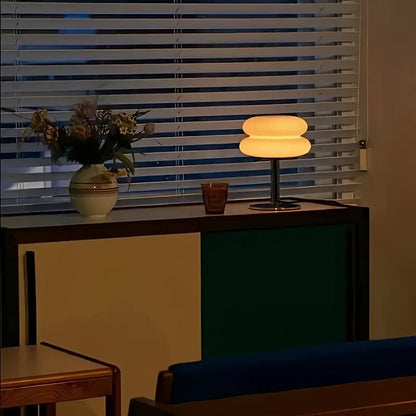 Glass bedside table lamp, bedroom living room retro decoration small LED lamp，Home decoration atmosphere dyeing table lamp