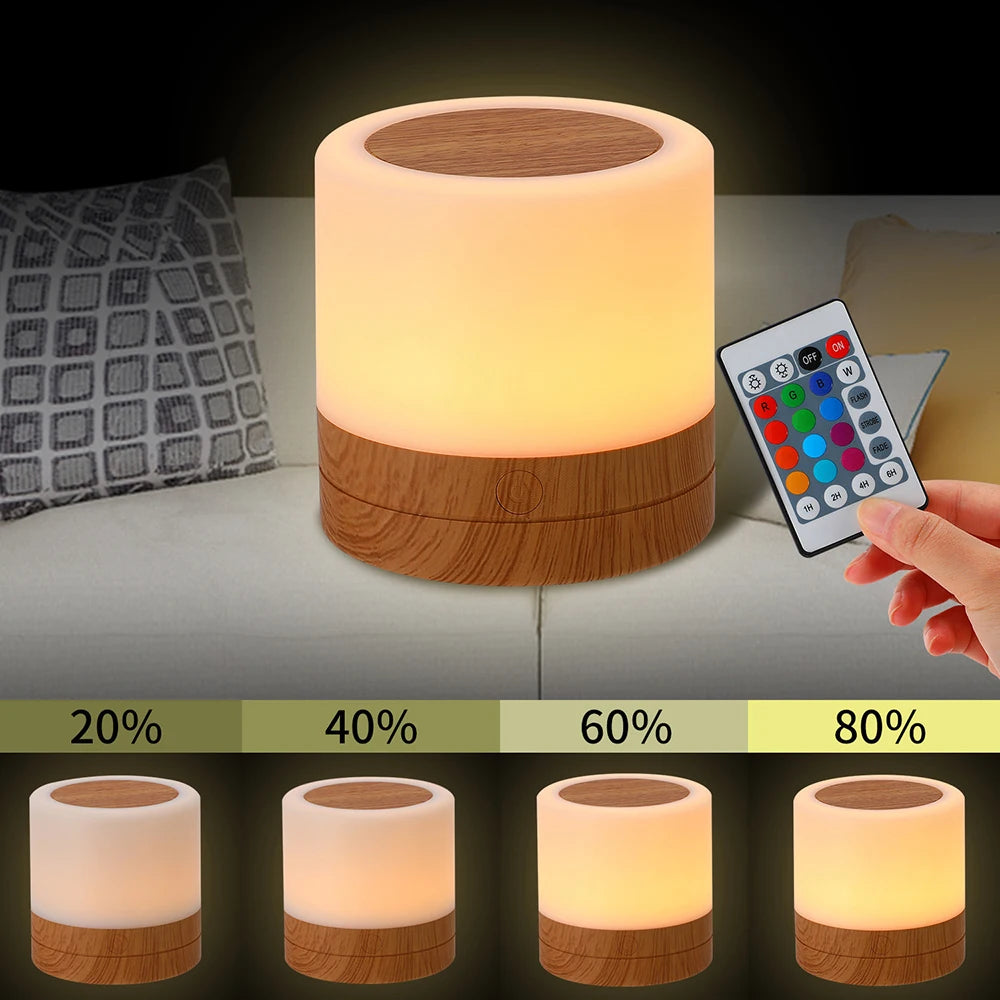 Portable Table Lamp with Bluetooth and Battery, Dimmable RGB, Wireless with Remote Control, for Bedroom, Gift, Camping,Home Deco