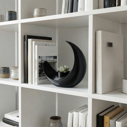 Creative Modern Moon-Shaped Flower Pots Minimalist Decorative Flower Holder Plastic Decorative Flower Vase Living Room
